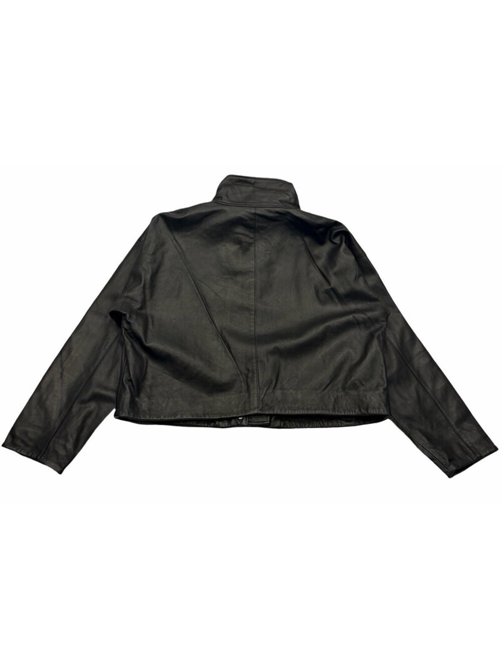 AllSaints Ryder Leather Funnel Neck Jacket Black Size L - Picture 4 of 9